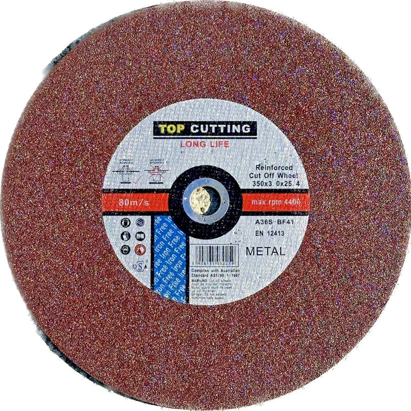10 x 355mm x 3mm 14" CUTTING DISCS WHEELS BLADES DROP SAW IRON FREE