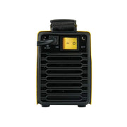 Black and yellow portable device with power switch on a white background