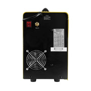 Black and yellow industrial machine with a fan and control panel on a white background