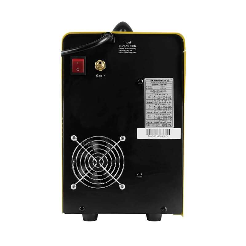 Black and yellow industrial machine with a fan and control panel on a white background