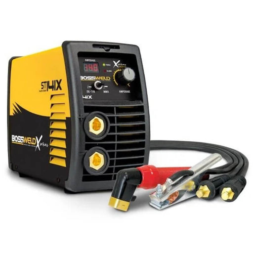 Boss Welder ST4IX welding machine with cables on a white background