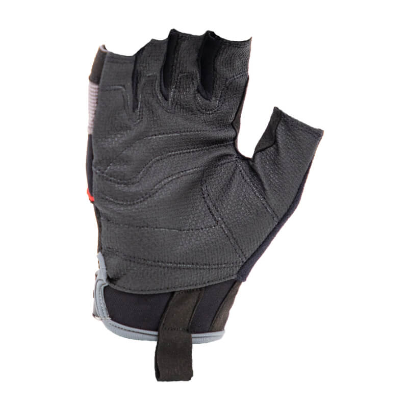 Gray cycling glove on a white background