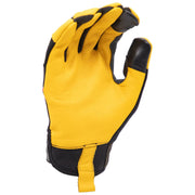 Yellow and black glove on a white background