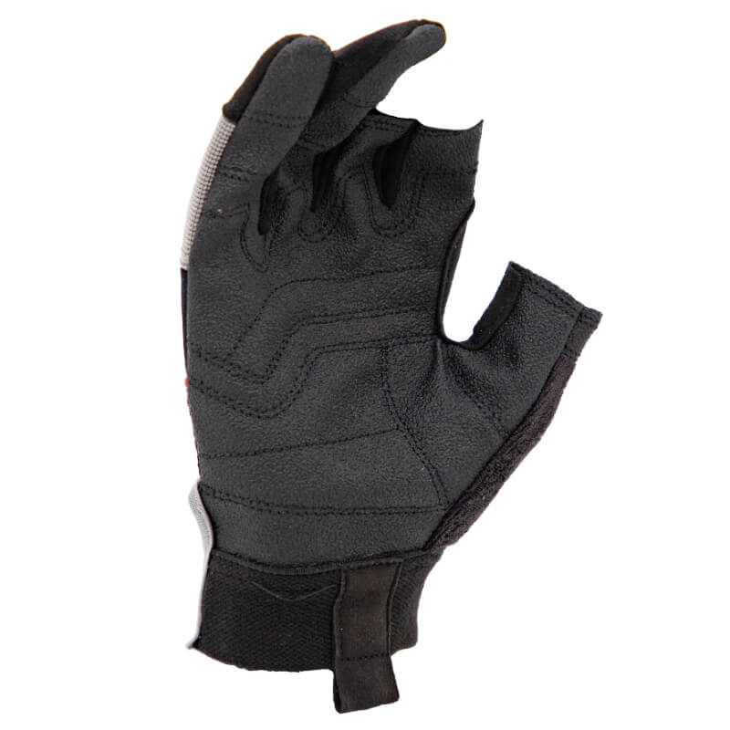 Black fingerless glove on a white background