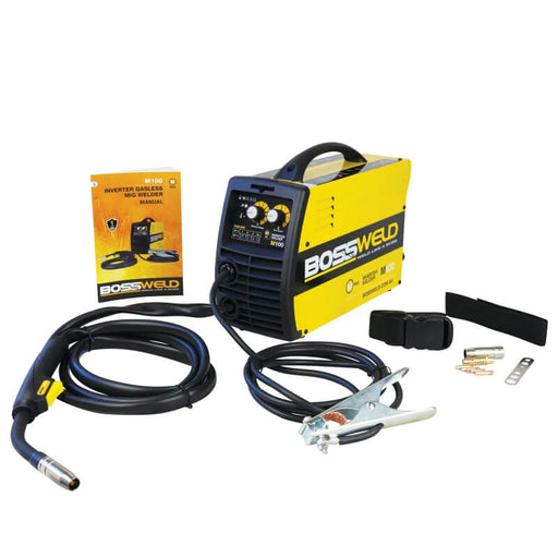 BOSSWELD welding machine with cables and accessories on a white background