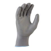 Gray rubber glove on a white background