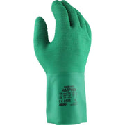 Green glove with 'Harpoon' branding on a white background