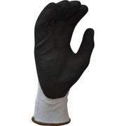 Black and gray glove on a white background