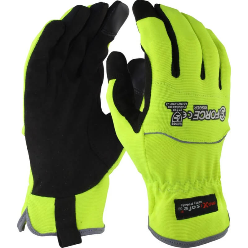Maxisafe G-Force HiVis Synthetic Riggers Gloves – 6 Pairs