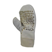 White glove with decorative studs on a white background