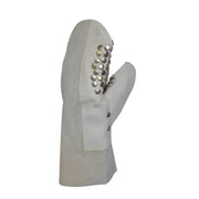 White glove with metallic buttons on a white background
