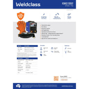 Weldclass Force 135ST welding equipment with gloves on a white background