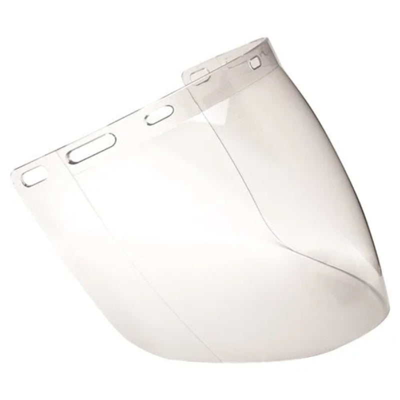White face shield on a white background