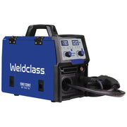 Weldclass welding machine with digital display on a white background