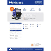 Weldclass Force 180MST welding machine with specifications on a white background