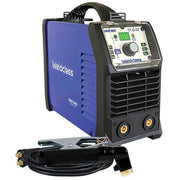 Weldclass welding machine with blue and black design on a white background