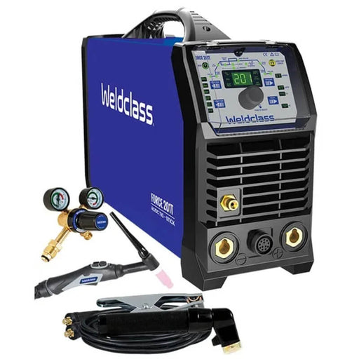 Weldclass welding machine with accessories on a white background